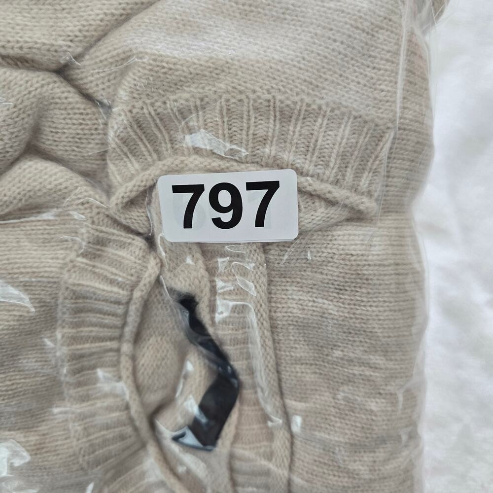 Jenni Kayne Wool Cashmere Sweater 3X Cream 3/4 Sleeve Oversized Quiet Luxury - Picture 7 of 7